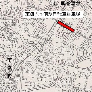 東海大学前駅自転車駐車場の位置図