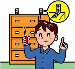 家具転倒器具取付のイラスト