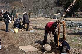 水無川平和橋上流植樹の様子4