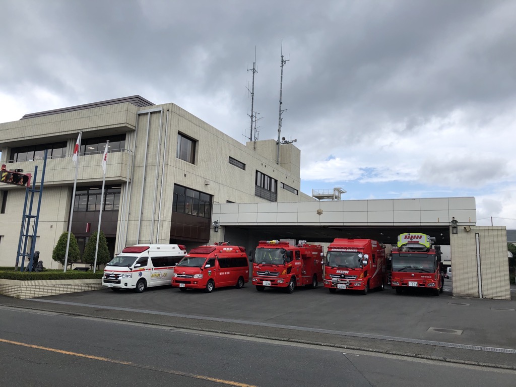 緊急車両が移動した様子