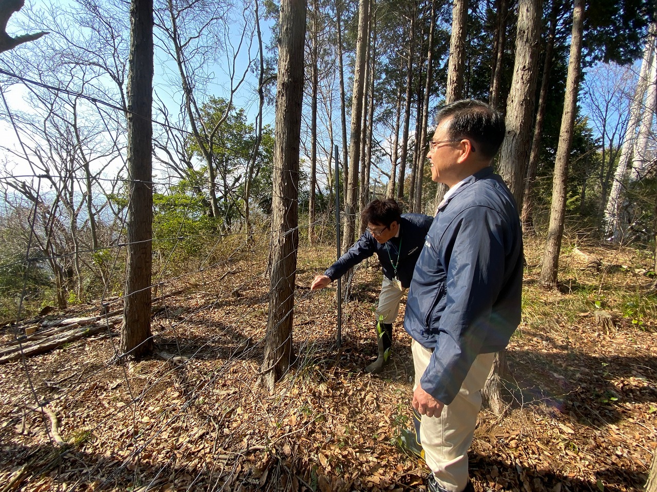 念仏山広域獣害防護柵視察