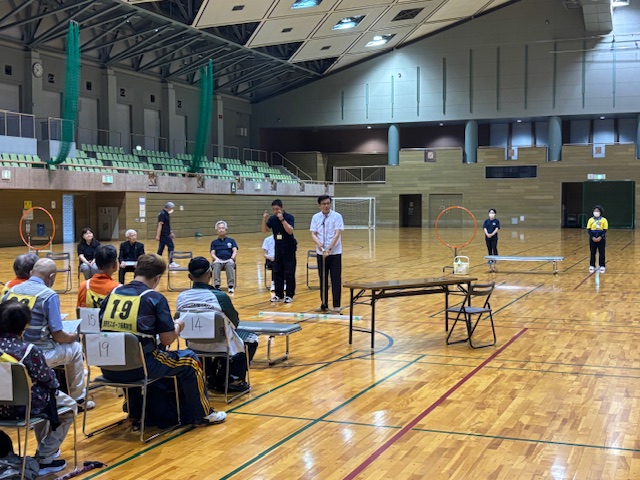 障害者フライングディスク大会挨拶写真